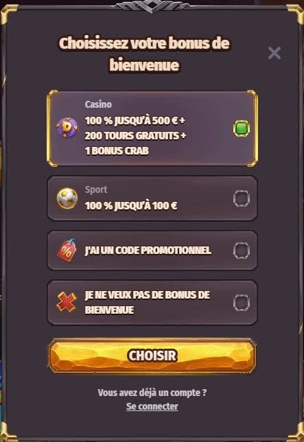 Dragonia Casino inscription